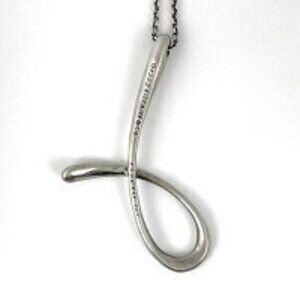 Tiffany Co Letter Necklace Alphabet J Pendant Sterling Silver